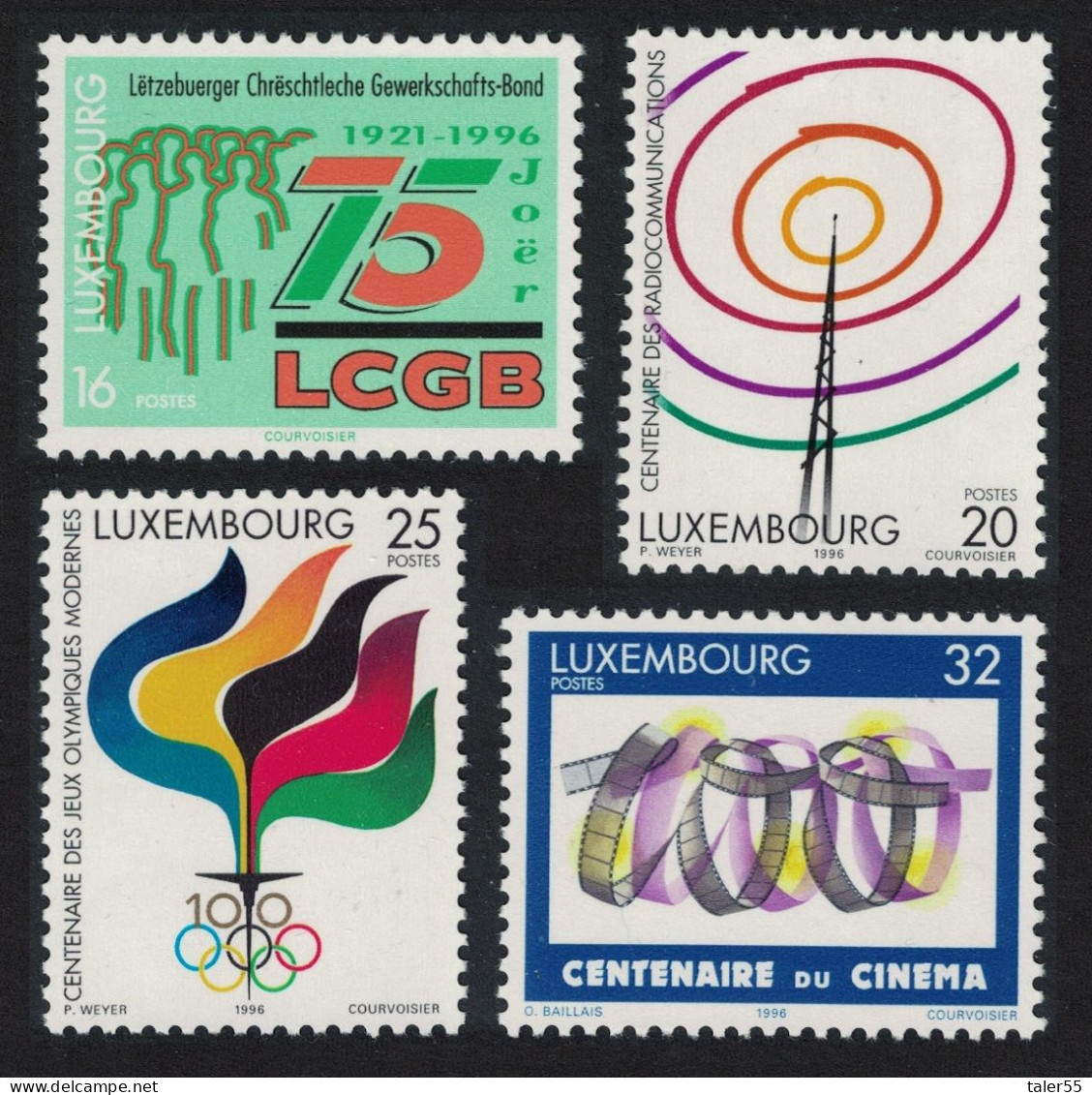 Luxembourg Cinema Olympic Games Anniversaries 4v 1996 MNH SG#1419-1422 MI#-1395 - Ongebruikt