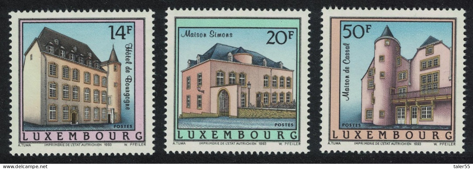 Luxembourg Historic Houses 3v 1993 MNH SG#1353-1355 MI#1320-1322 - Ungebraucht