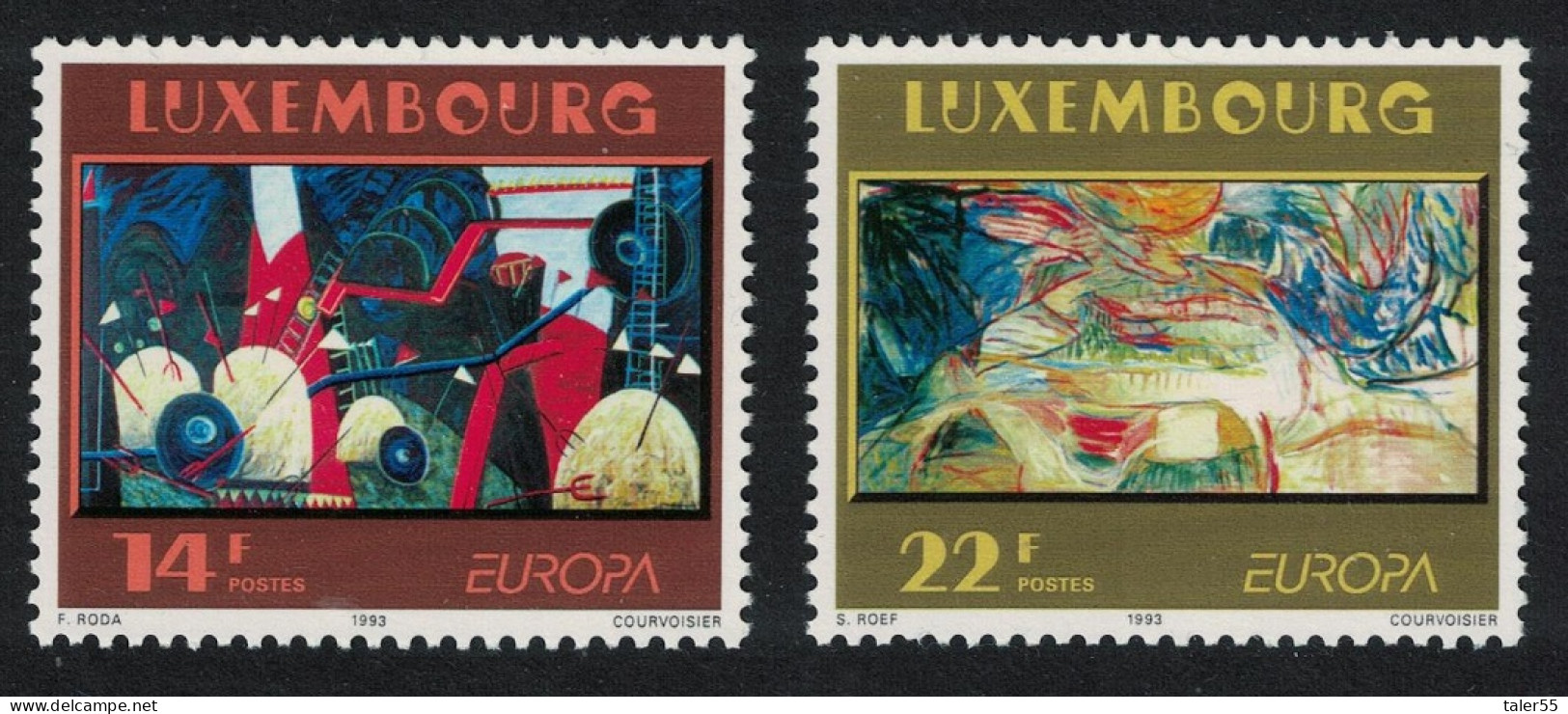 Luxembourg Europa Contemporary Art 2v 1993 MNH SG#1356-1357 MI#1318-1319 - Ungebraucht