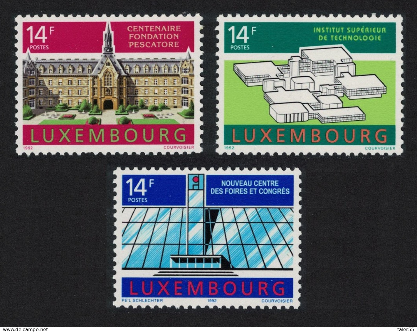 Luxembourg Buildings 3v 1992 MNH SG#1308-1310 MI#1288-1290 - Ungebraucht