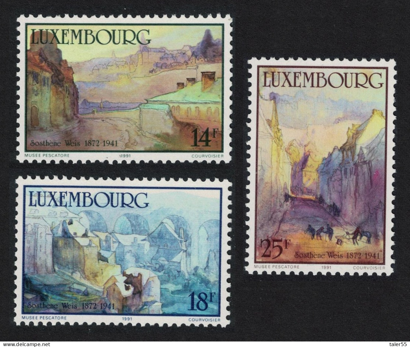 Luxembourg Sosthene Weis Painter 3v 1991 MNH SG#1289-1291 MI#1264-1266 - Nuovi