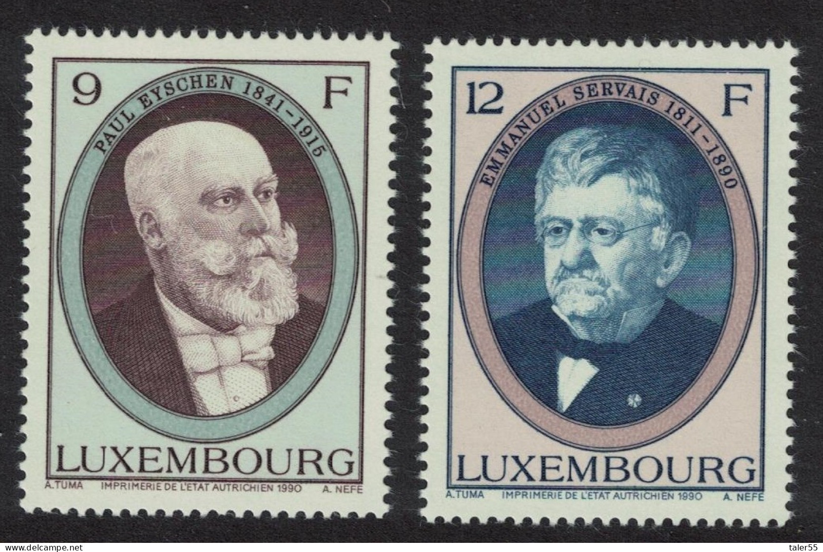 Luxembourg Statesmen's Death Anniversaries 2v 1990 MNH SG#1270-1271 - Ungebraucht