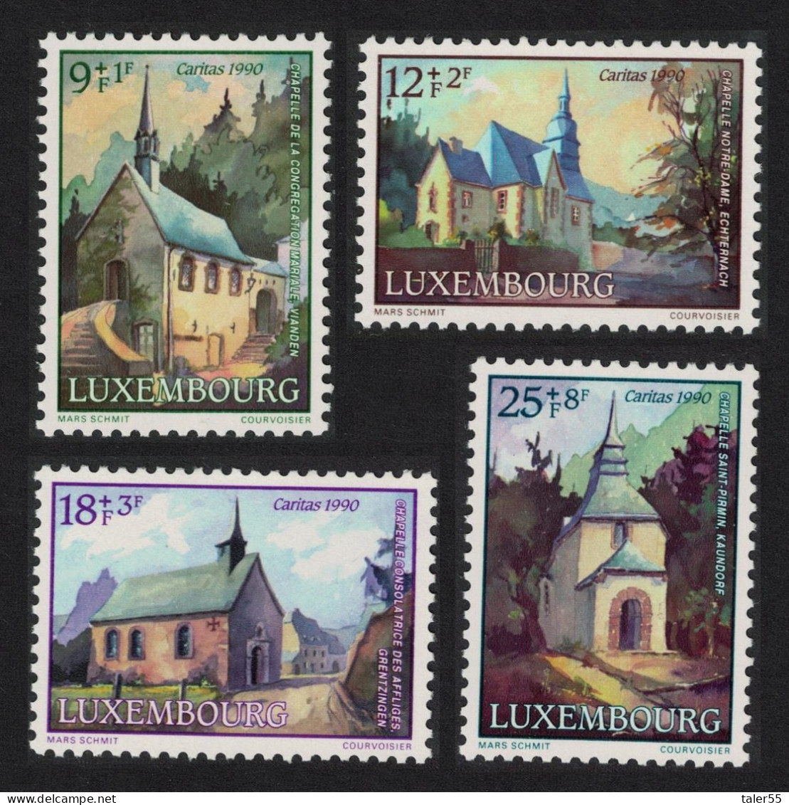 Luxembourg Restored Chapels 4v 1990 MNH SG#1280-1283 MI#1259-1262 - Unused Stamps