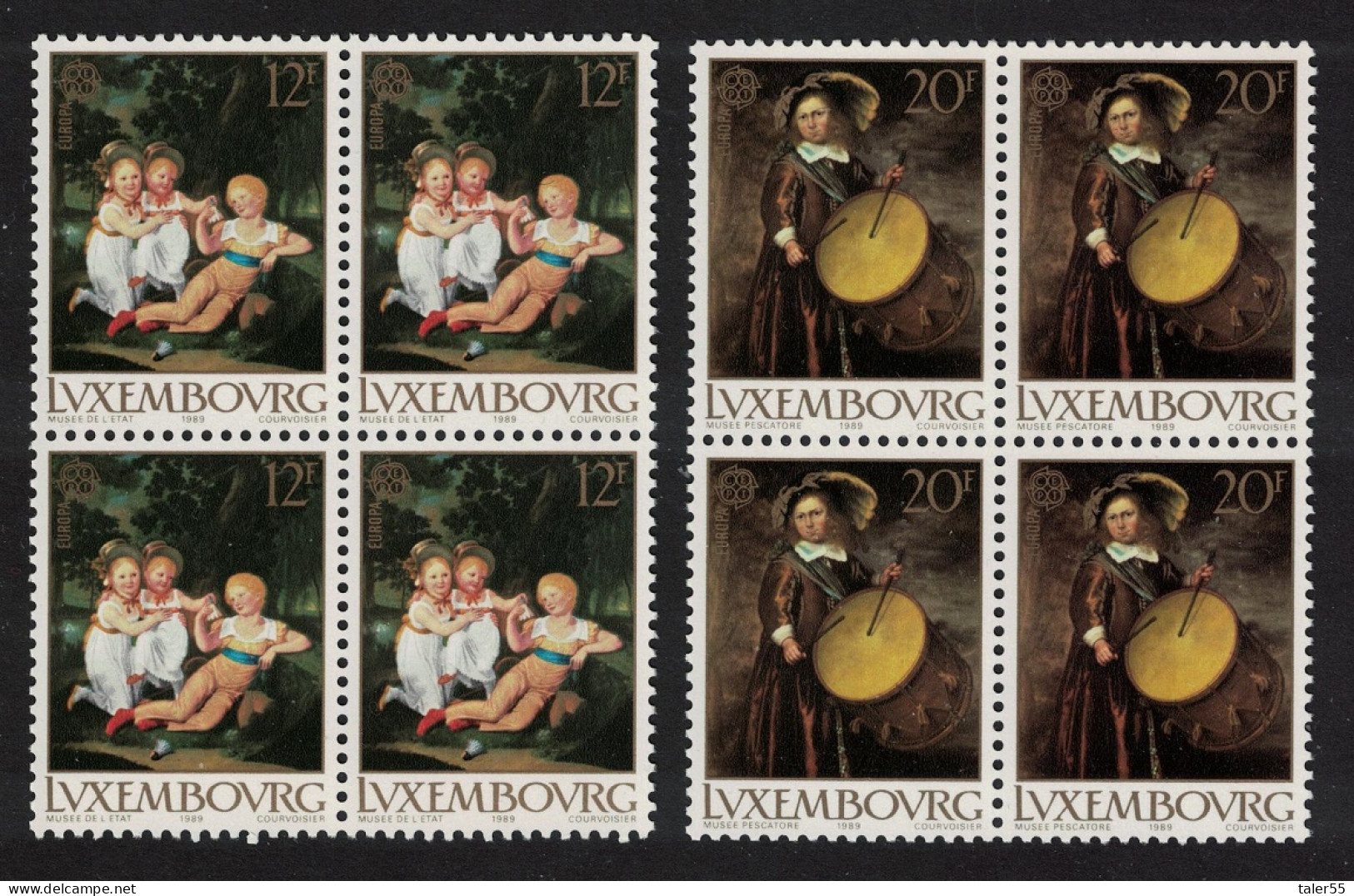 Luxembourg Europa Paintings 2v Blocks Of 4 1989 MNH SG#1250-1251 MI#1219-1220 - Ongebruikt