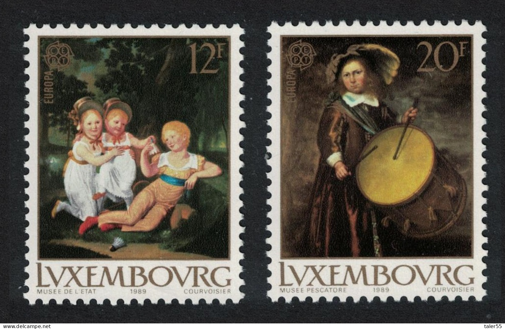 Luxembourg Europa Paintings Children's Games And Toys 2v 1989 MNH SG#1250-1251 MI#1219-1220 - Ungebraucht