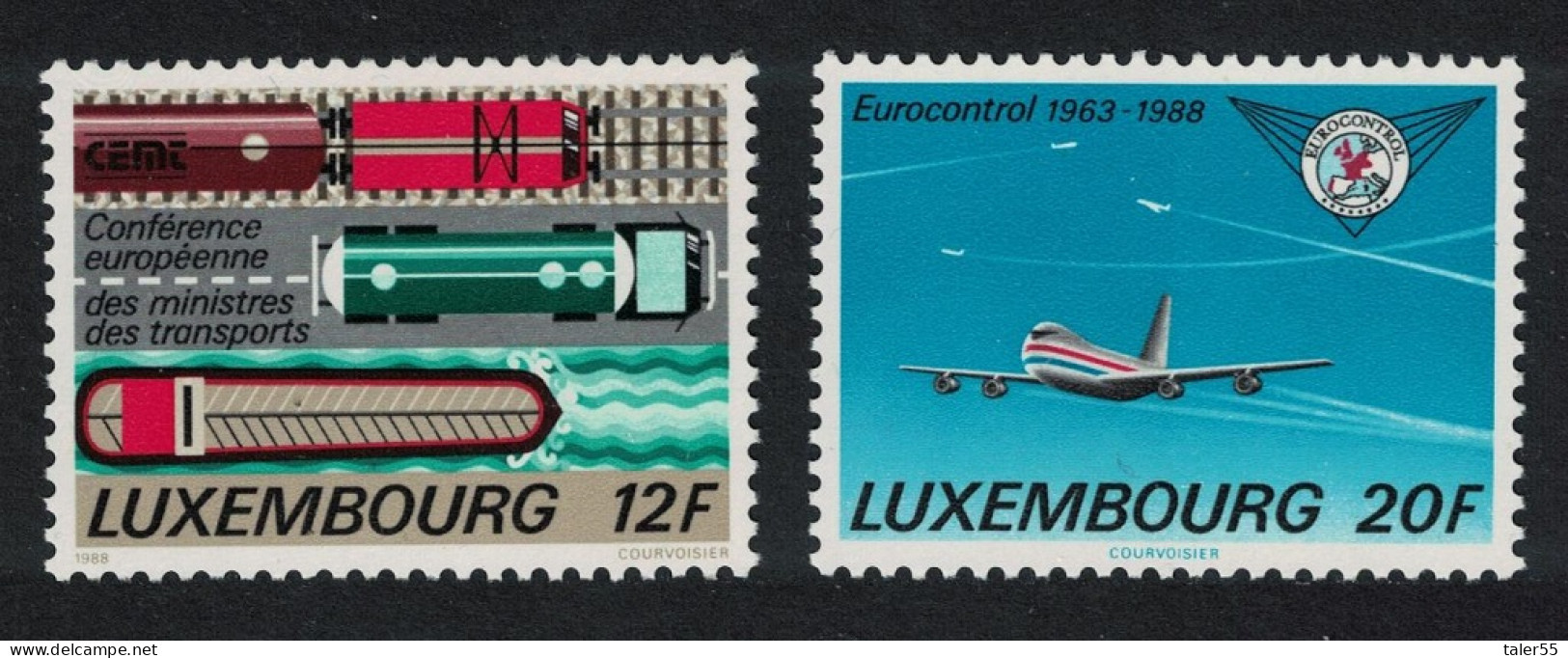 Luxembourg Boeing 747 Aeroplane Eurocontrol 2v 1988 MNH SG#1223-1224 MI#1194-1195 - Ongebruikt