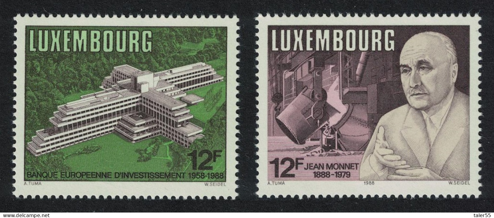 Luxembourg European Anniversaries 2v 1988 MNH SG#1231-1232 MI#120701208 - Nuovi