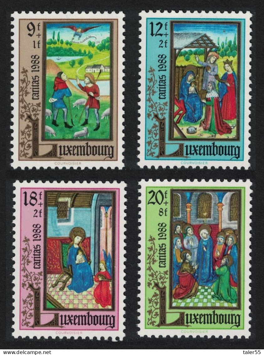 Luxembourg Illustrations From 16th-century 'Book Of Hours' 4v 1988 MNH SG#1237-1240 MI#1210-1213 - Neufs