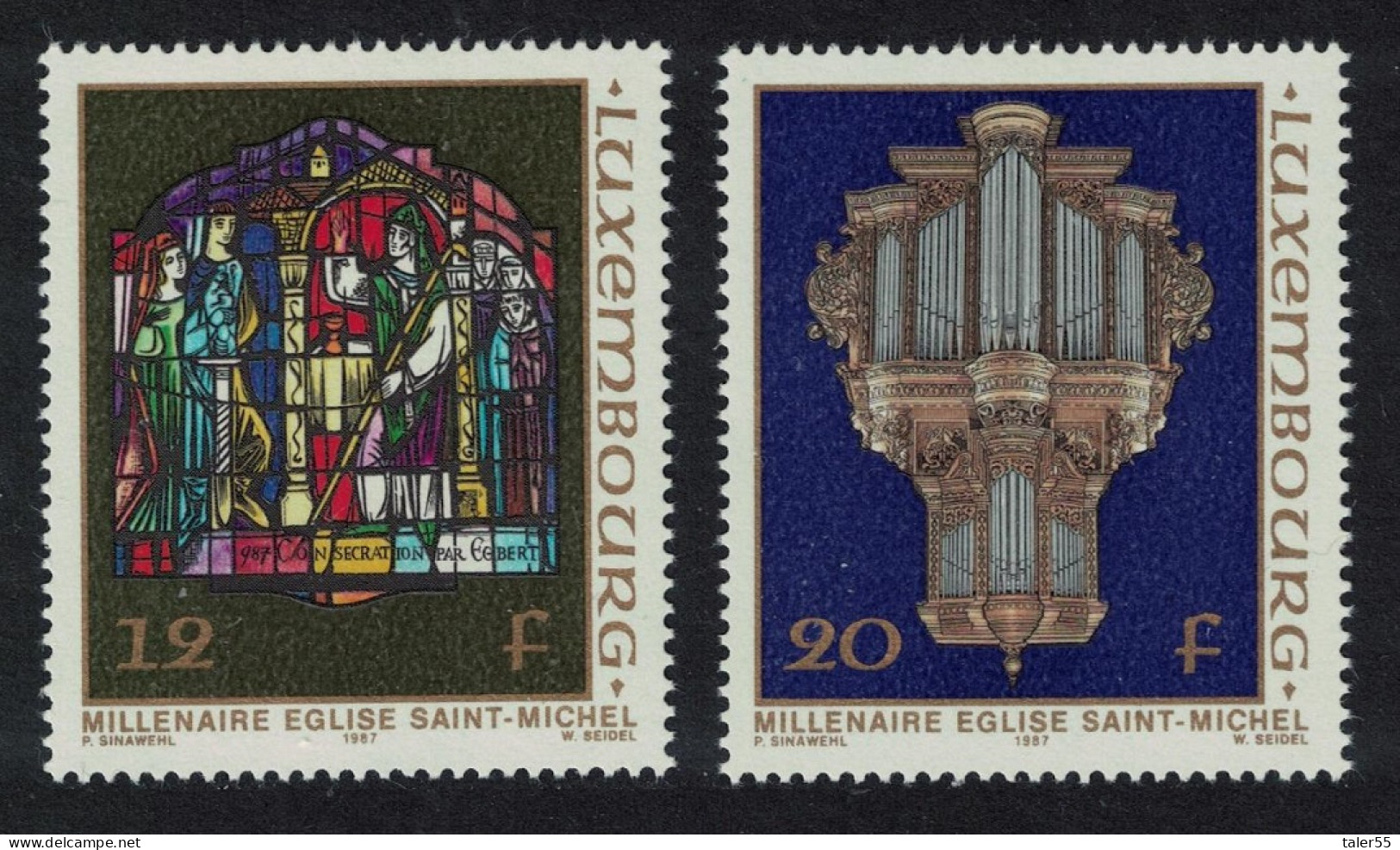 Luxembourg Organ Glass St Michael's Church 2v 1987 MNH SG#1207-1208 MI#1176-1177 - Unused Stamps