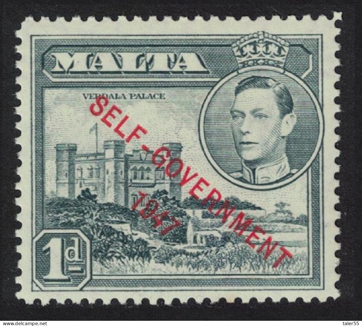 Malta Verdala Palace 1d 'SELF-GOVERNMENT' 1948 MH SG#236a - Malta (...-1964)