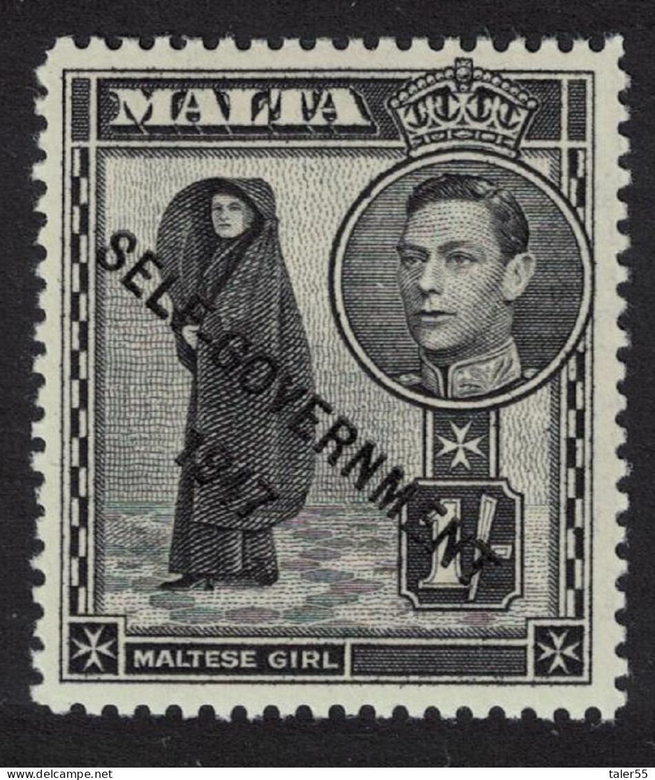 Malta Maltese Girl 1Sh 'SELF-GOVERNMENT 1947' 1938 MH SG#243 - Malta (...-1964)