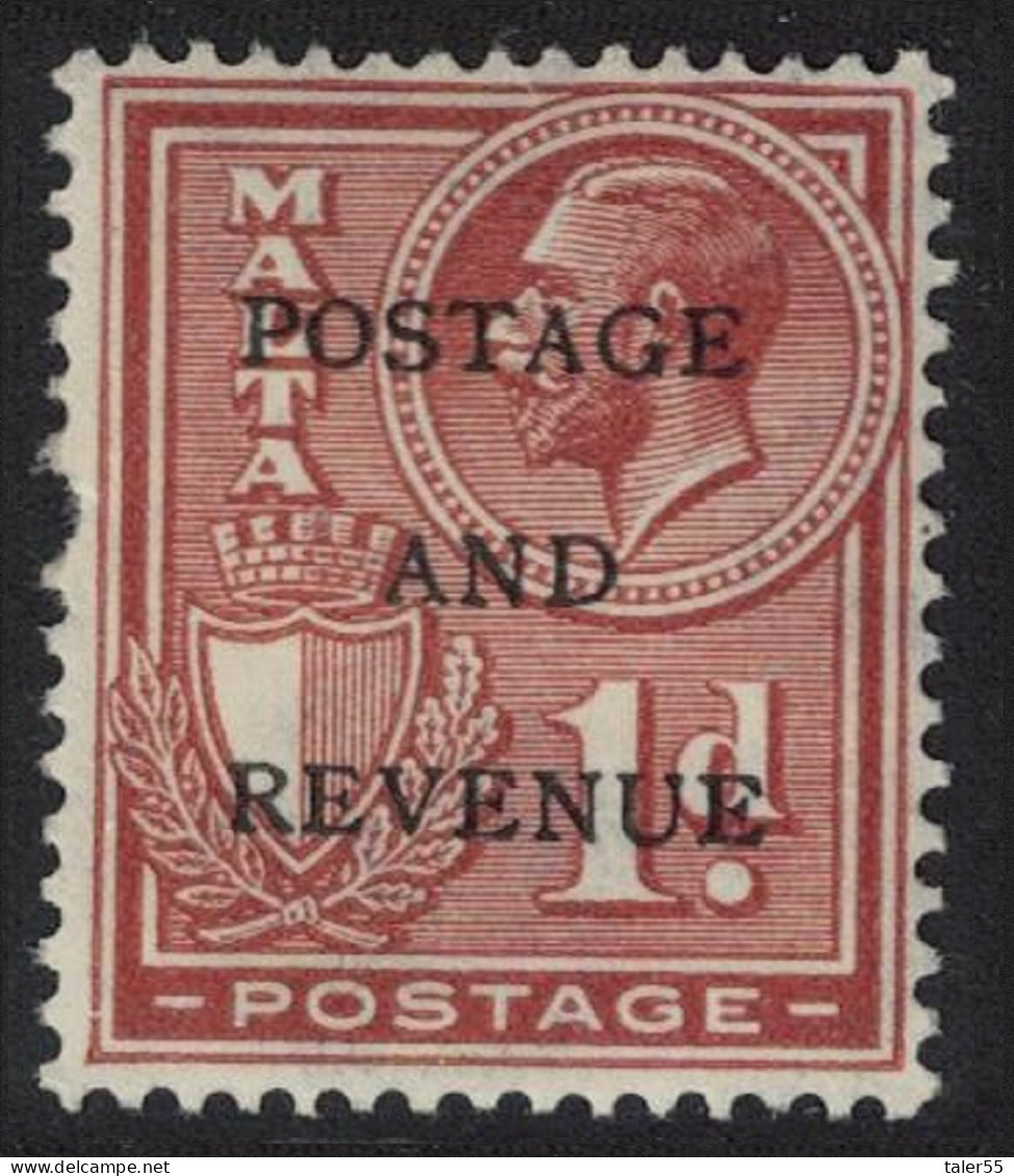Malta George V 1d. - Brown Overprint 1928 MH SG#177 - Malte (...-1964)