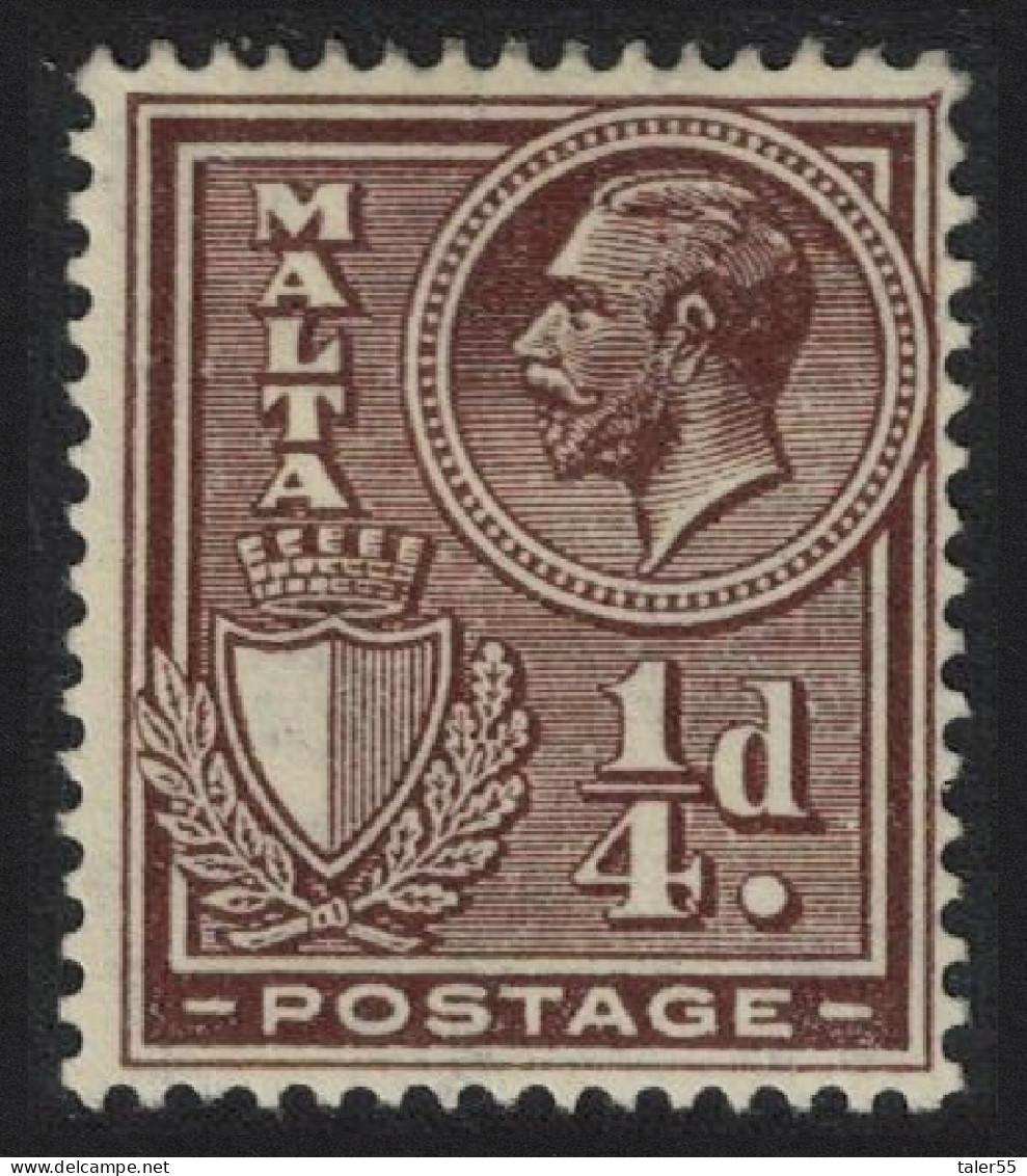 Malta George V ¼d. Brown 1926 MH SG#157 - Malte (...-1964)
