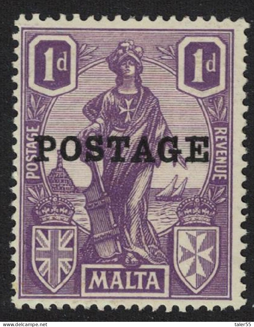 Malta 'POSTAGE' Overprint 1d 1926 MNH SG#145 - Malta (...-1964)