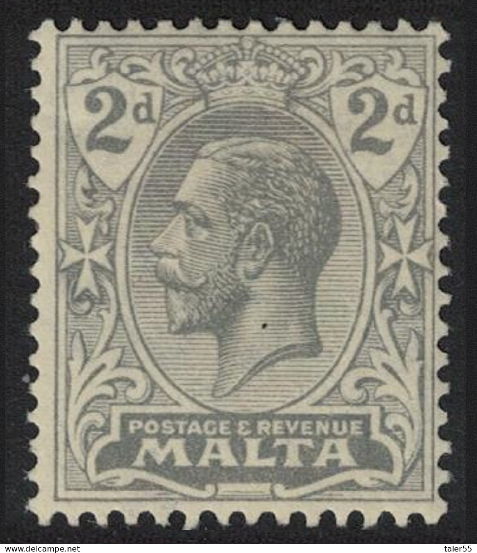 Malta George V 2d Grey 1922 MH SG#117 - Malta (...-1964)