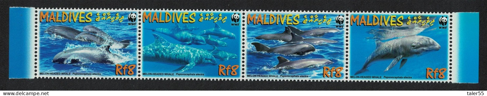 Maldives WWF Melon-headed Whale Strip Of 4v 2009 MNH SG#4234-4237 MI#4768-4771 Sc#2987a-d - Maldivas (1965-...)