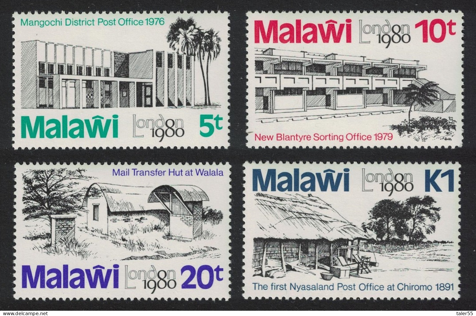 Malawi London 1980 International Stamp Exhibition 4v 1980 MNH SG#620-623 - Malawi (1964-...)