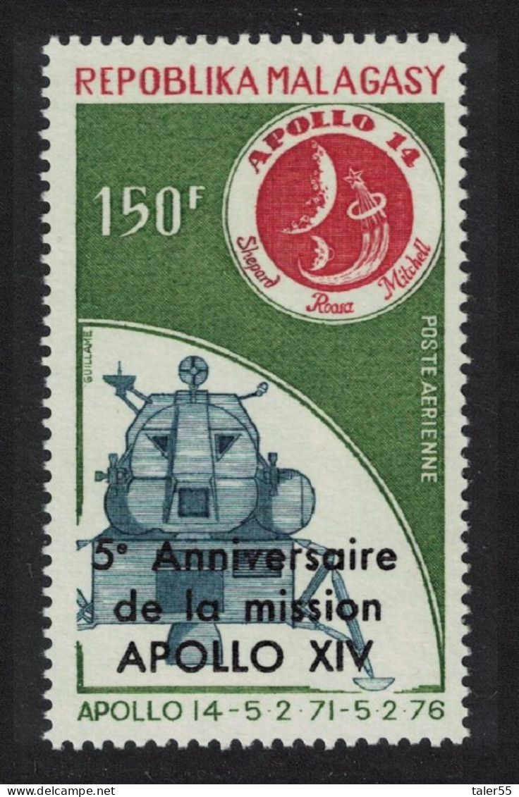 Malagasy Rep. Overprint '5e Anniversaire De La Mission APOLLO XIV' 1976 MNH SG#345 Sc#C157 - Madagascar (1960-...)