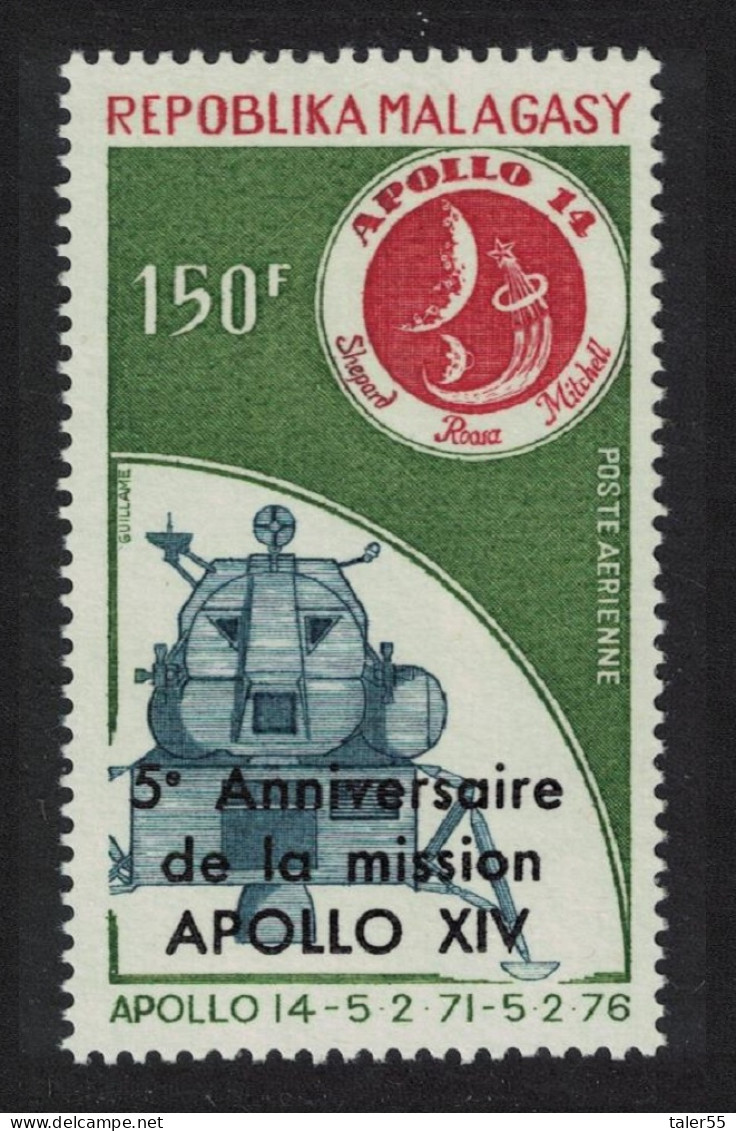 Malagasy Rep. Overprint '5e Anniversaire De La Mission APOLLO XIV' 1976 MNH SG#345 Sc#C157 - Madagaskar (1960-...)