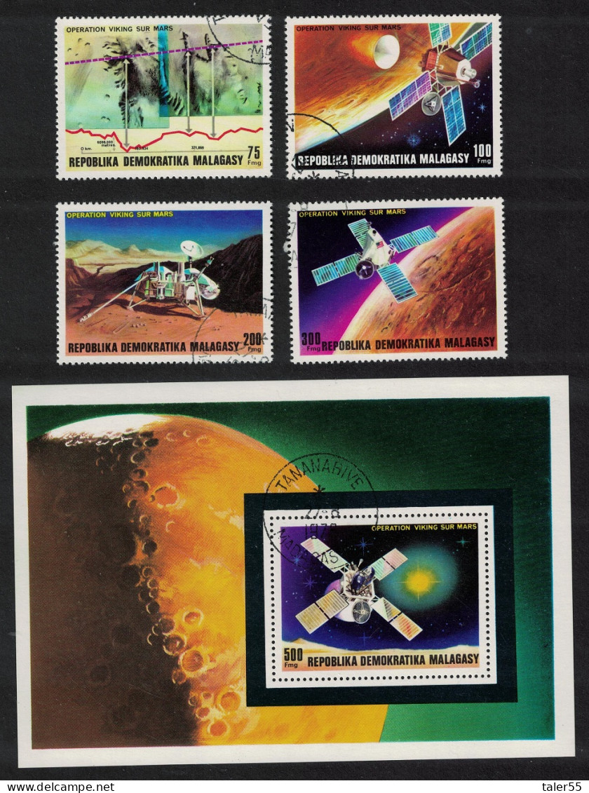 Malagasy Rep. Viking Landing On Mars 4v+MS 1976 CTO SG#377-MS381 - Madagascar (1960-...)