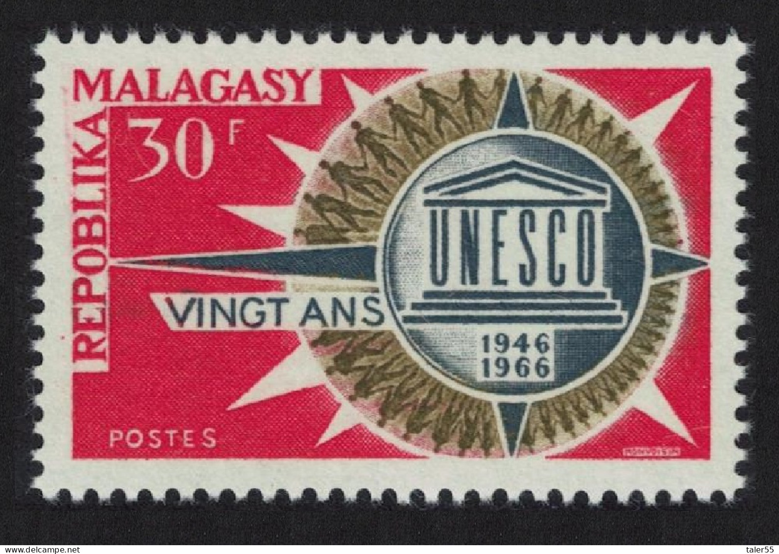 Malagasy Rep. 20th Anniversary Of UNESCO 1966 MNH SG#124 - Madagascar (1960-...)