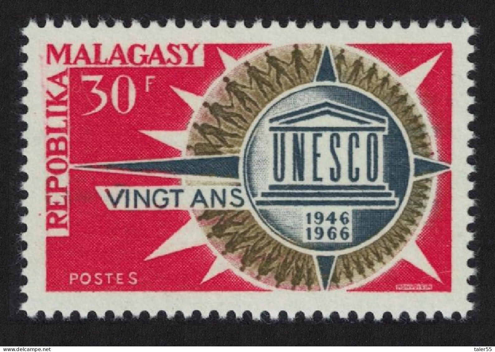 Malagasy Rep. 20th Anniversary Of UNESCO 1966 MNH SG#124 - Madagaskar (1960-...)