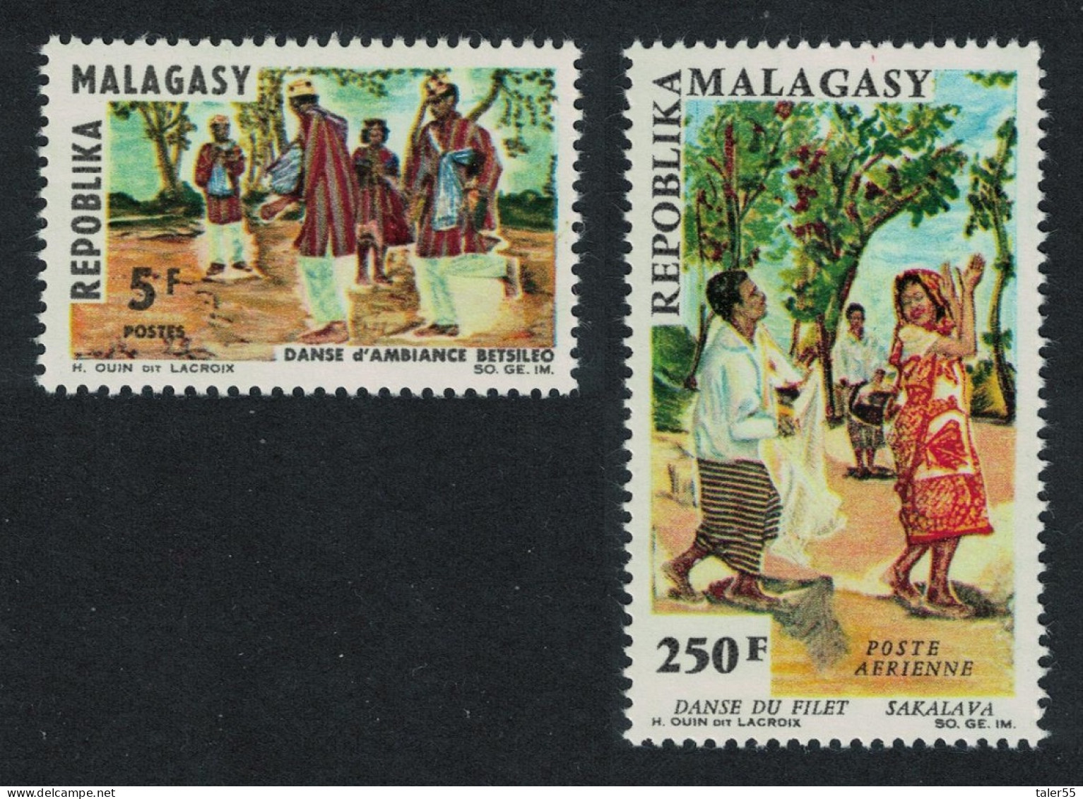 Malagasy Rep. Folk Dances 5v 1966 MNH SG#117+121 - Madagascar (1960-...)