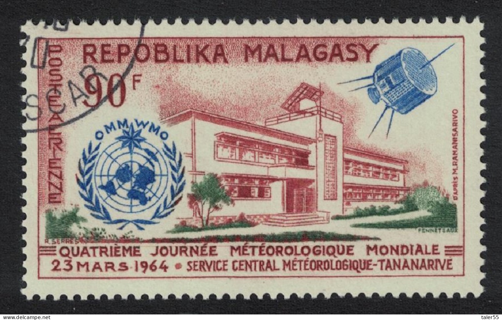 Malagasy Rep. World Meteorological Day 1964 Canc SG#79 - Madagascar (1960-...)