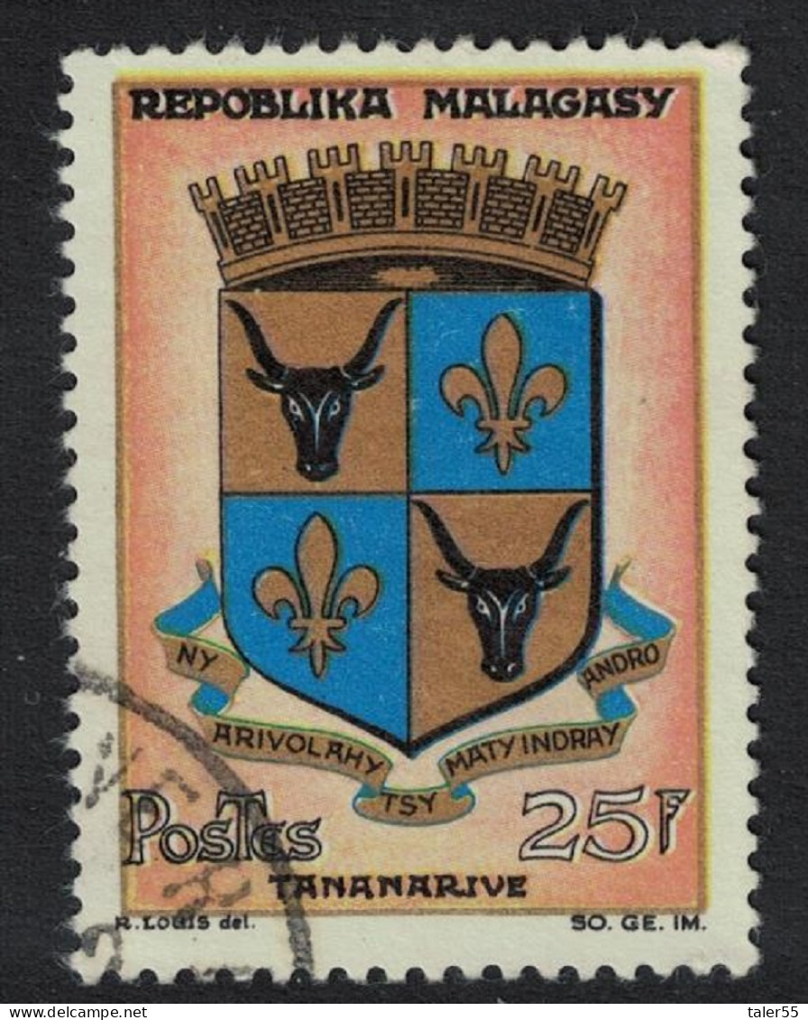 Malagasy Rep. Tananarive Town Arms 25f 1963 Canc SG#76 MI#515 Sc#352 - Madagascar (1960-...)