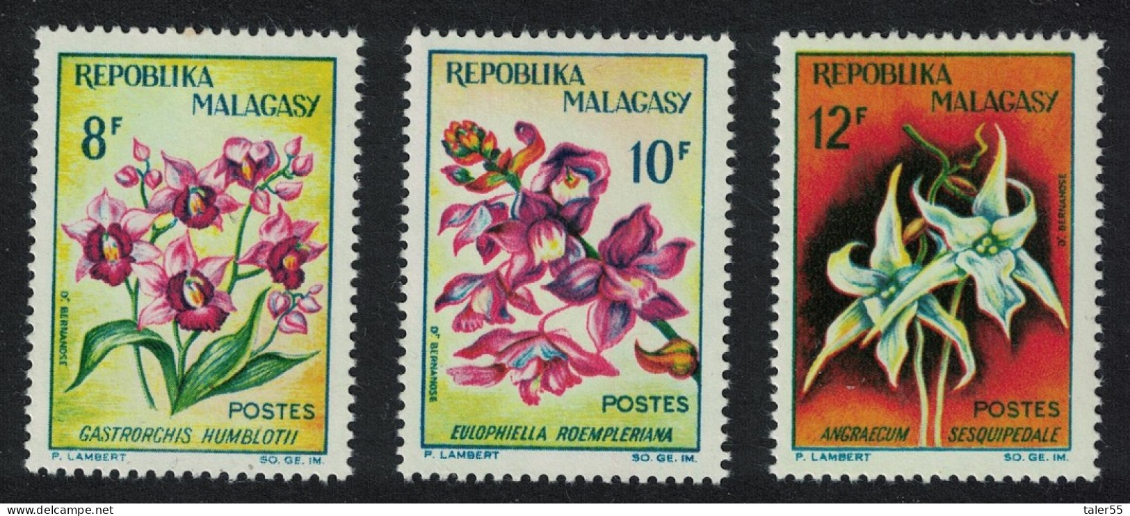 Malagasy Rep. Orchids 3v 1963 MNH SG#61-63 - Madagascar (1960-...)