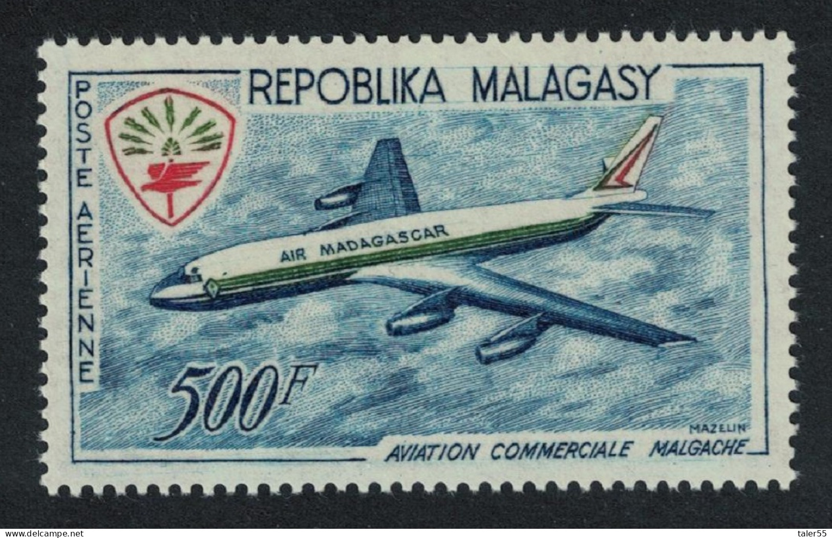 Malagasy Rep. Douglas DC-8 Airliner 1963 MNH SG#55 - Madagascar (1960-...)