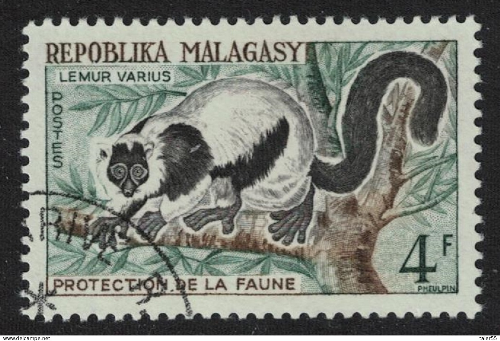 Malagasy Rep. Lemurs 4Fr 1961 Canc SG#30 MI#468 - Madagaskar (1960-...)