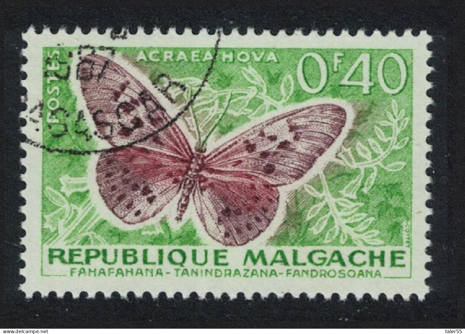 Malagasy Rep. Butterfly 'Acraena Nova' 1960 Canc SG#8 MI#446 Sc#307 - Madagaskar (1960-...)