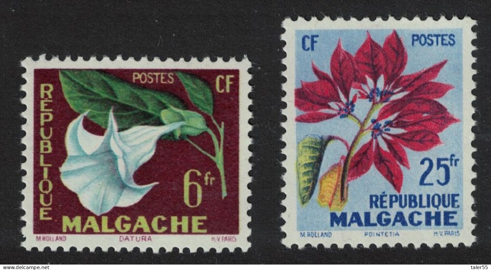 Malagasy Rep. Tropical Flora 2v 1959 MNH SG#2-3 - Madagaskar (1960-...)