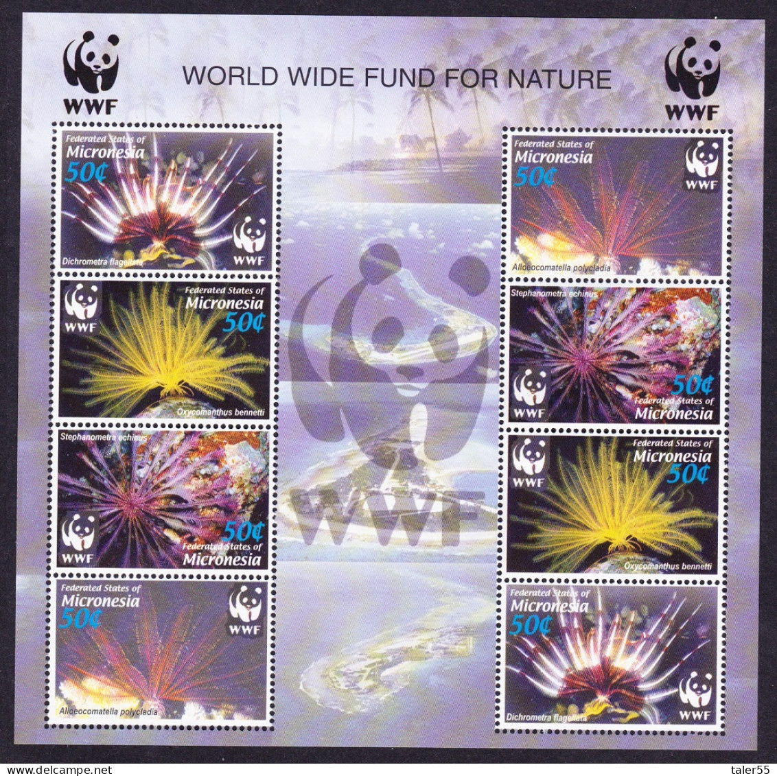 Micronesia WWF Feather Stars Sheetlet Of 2 Sets 2005 MNH SG#1347-1350 MI#1674-1677 Sc#659 A-d - Mikronesien