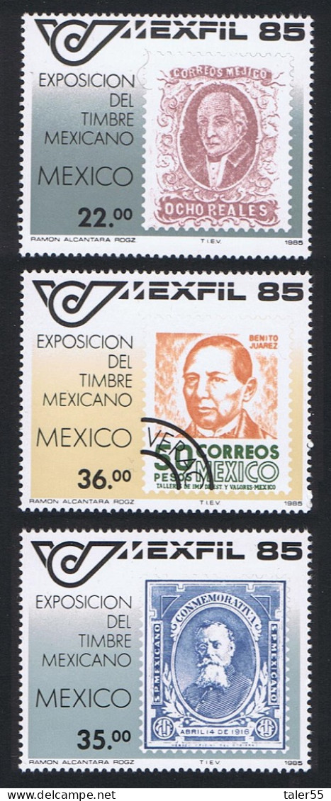 Mexico Stamp Exhibition 'Mexico 85' 3v 1985 MNH SG#1739-1741 Sc#1382-1384 - Messico