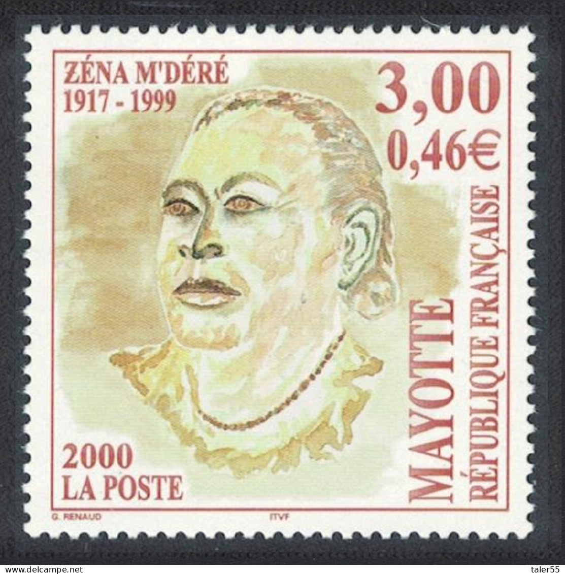 Mayotte 1st Death Anniversary Of Zena M'Dere 2000 MNH SG#113 - Neufs