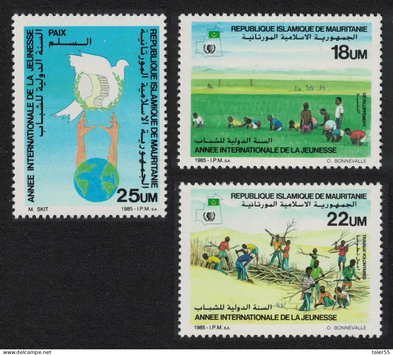 Mauritania Bird International Youth Year 3v 1986 MNH SG#840-842 MI#867-869 - Mauritania (1960-...)