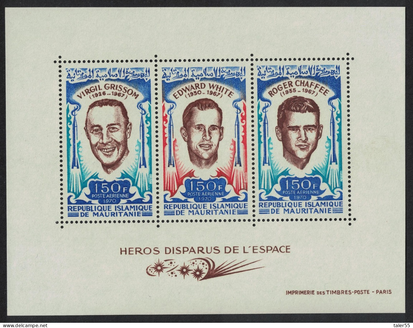 Mauritania Grissom White Lost Heroes Of Space MS 1970 MNH SG#MS379 Sc#C103a - Mauritania (1960-...)