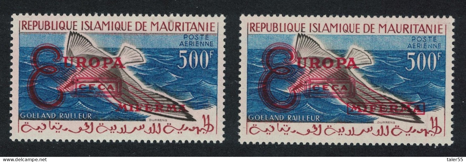 Mauritania Gull Bird Europa Overprint MIFERMA BOTH TYPES 1962 MNH MI#VI I - VI II - Mauretanien (1960-...)