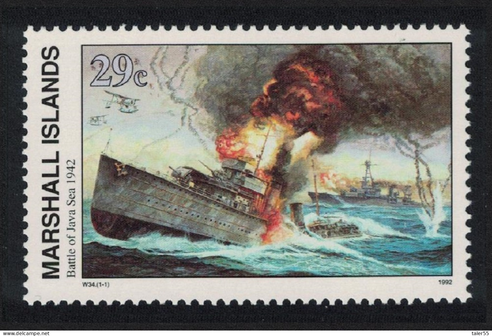 Marshall Is. Battle Of The Java Sea 1942 WWII 1992 MNH SG#412 - Marshall