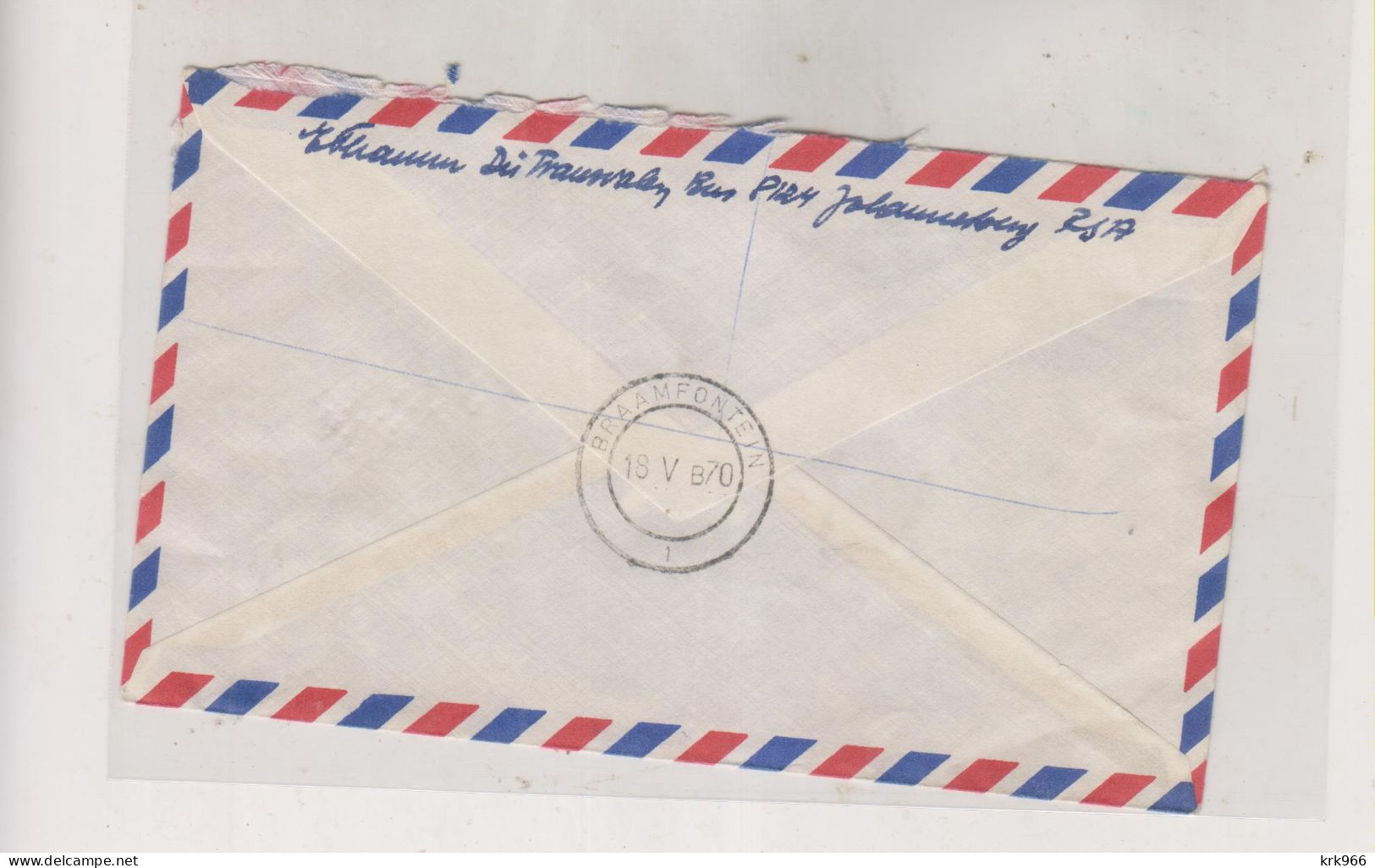 SOUTH AFRICA  BRAAMFONTEIN JOHANNESBURG  1970 Nice Registered Airmail Cover To Austria - Briefe U. Dokumente