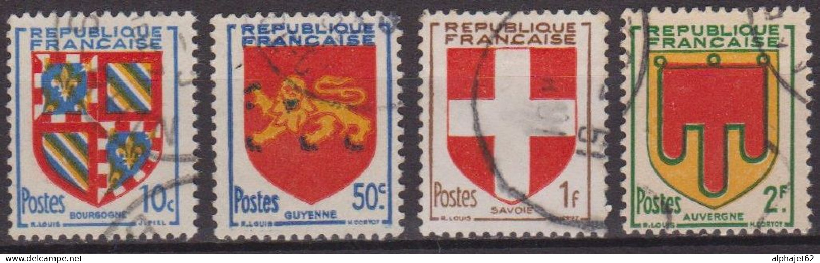 Blasons Des Provinces - FRANCE - Bourgogne, Guyenne, Savoie, Auvergne - N° 834-835-836-837 - 1949 - Used Stamps