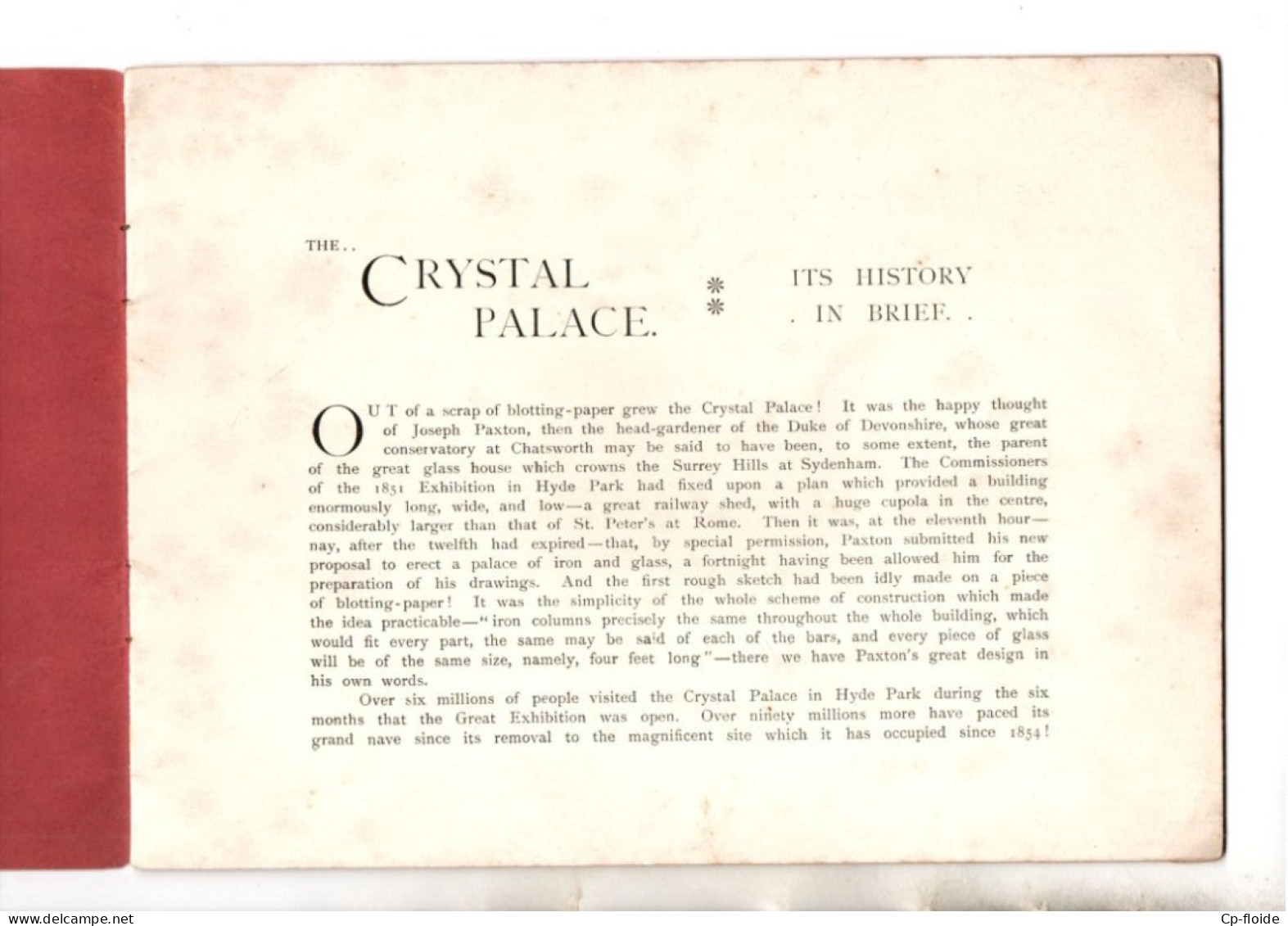 ROYAUME-UNI . LONDRES . " CRYSTAL PALACE " . ILLUSTRATED SOUVENIR . CYCLE TRACK . FOOTBALL GROUND... - Réf. N°266P - - Other & Unclassified