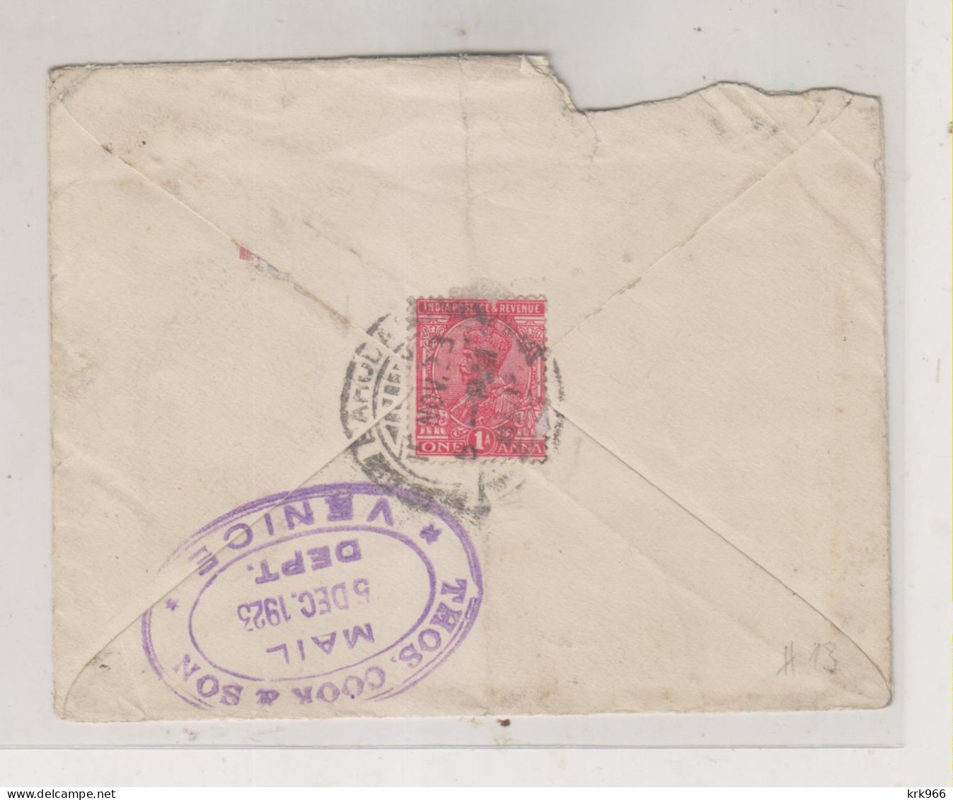 INDIA  1922 Postal Stationery To Italy Postage Due - 1911-35 Roi Georges V