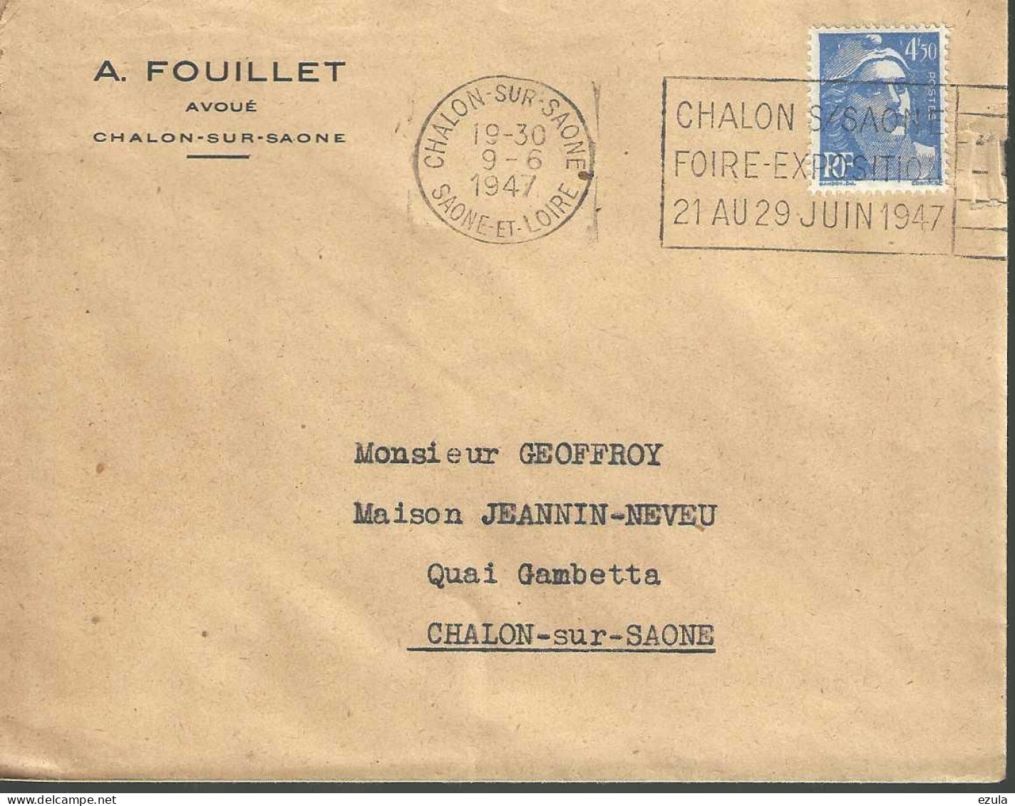 Timbre 718 . A Sur Lettre Seul Rare Oblitération Flamme Coté Droit - Tarifs Postaux