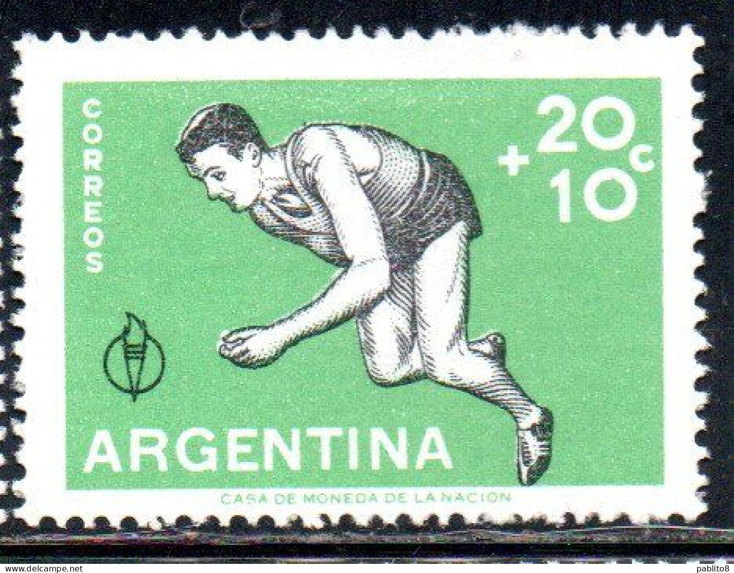 ARGENTINA 1959 PAN AMERICAN GAMES CHICAGO RUNNER 20c + 10c MNH - Nuevos