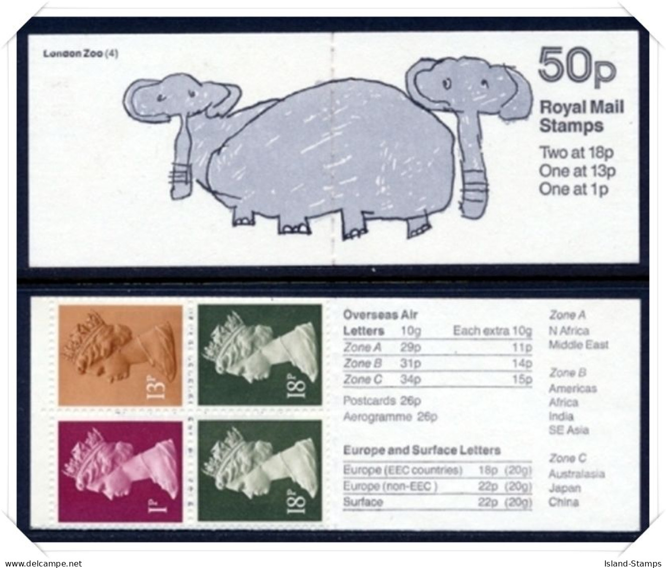 FB49 London Zoo Series 4 Elephants (50p Folded Booklets) NB1-4 - Libretti