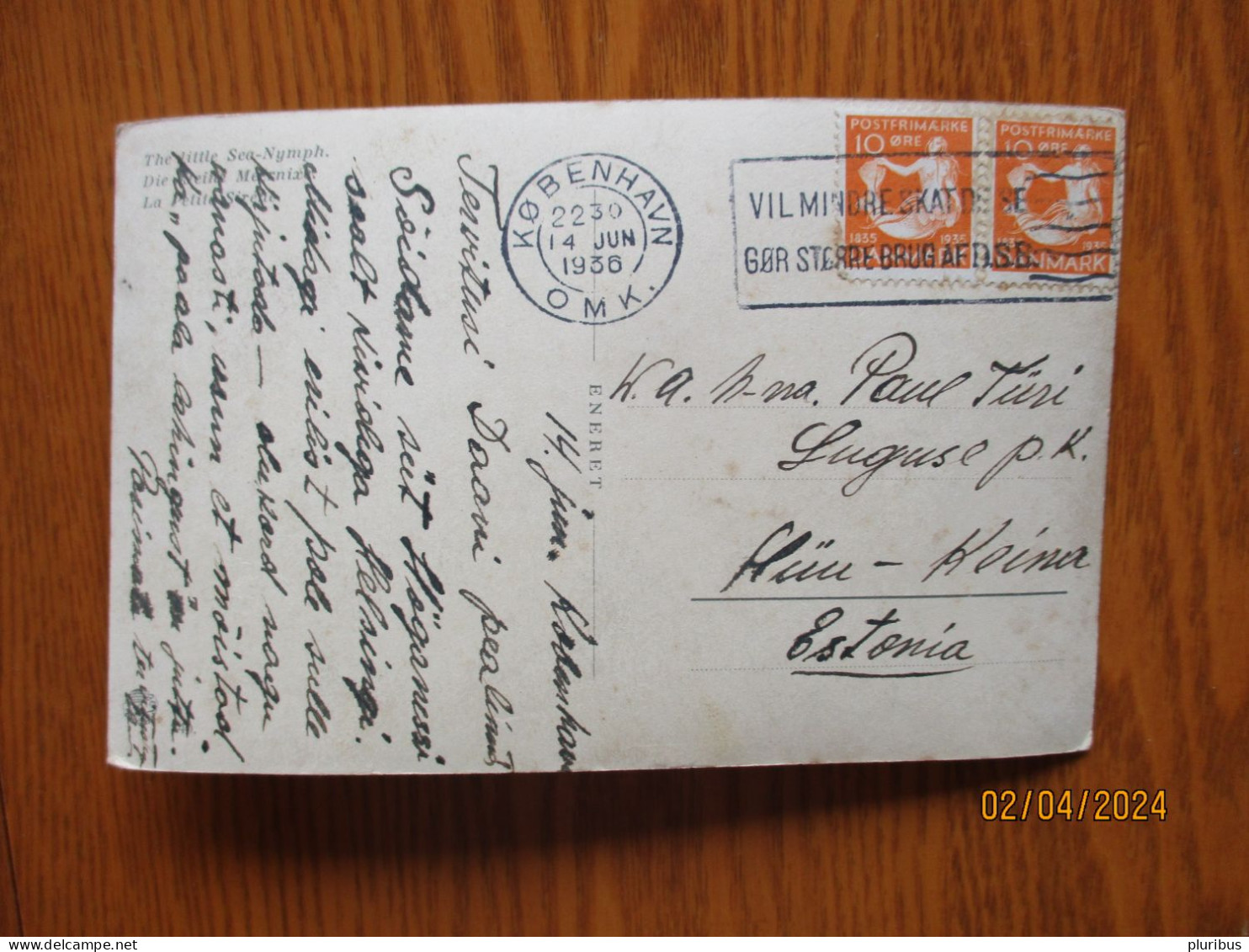 1936 KOPENHAGEN LITTLE MERMAID , TO ESTONIA , 19-1 - Other & Unclassified