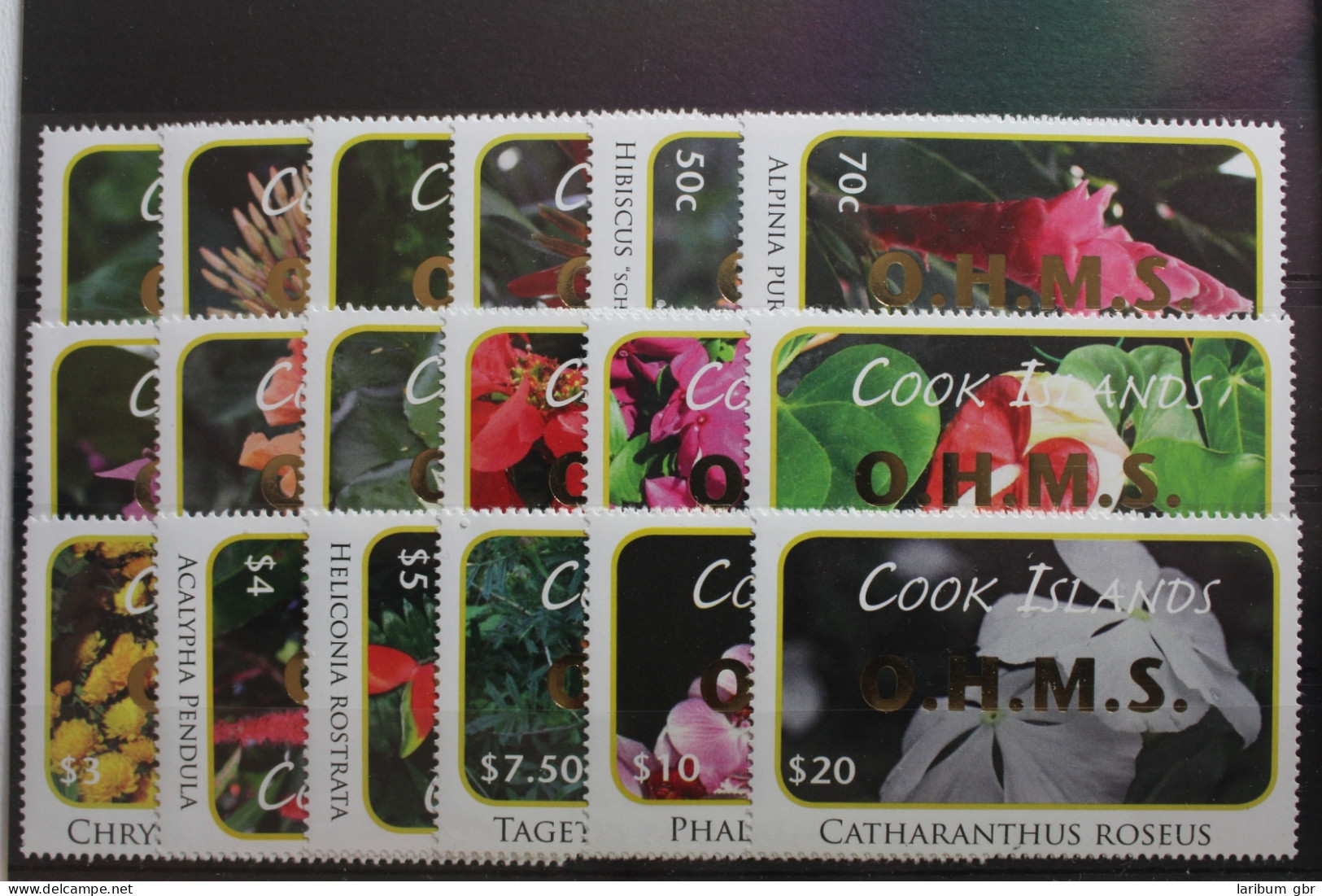 Cookinseln Dienstmarken 70-87 Postfrisch Blumen #SE620 - Cookeilanden